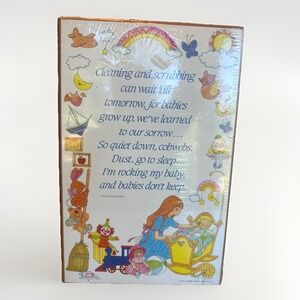 Poem Plaque 1958 Ruth Hamilton Baby's Child Room Decor 5th Child 80's Jan Waish